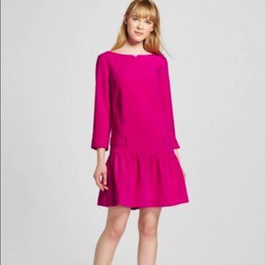 Victoria Beckham Hot Pink Drop-Waist Dress XL